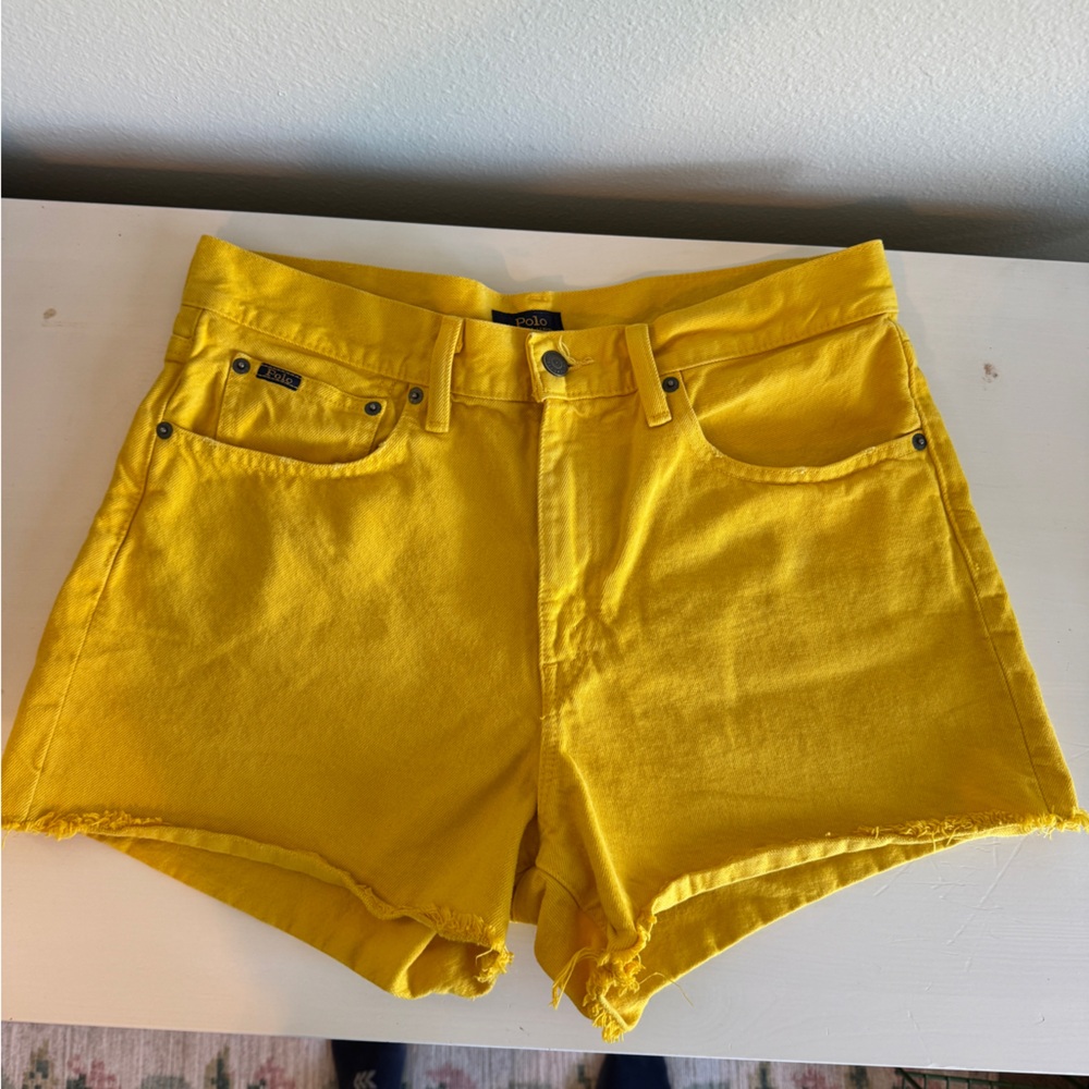 Ralph Lauren Polo Yellow Denim Shorts Size 29